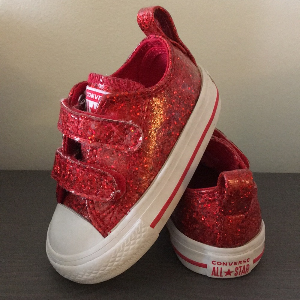 CONVERSE - Glitter Red Sneakers - Size 3